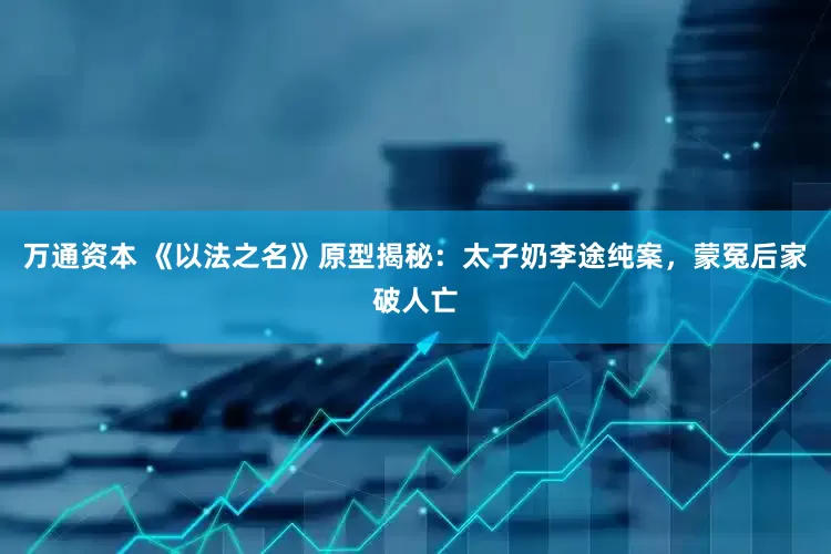 万通资本 《以法之名》原型揭秘：太子奶李途纯案，蒙冤后家破人亡